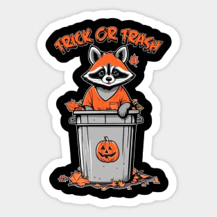 Trick or Trash - Raccoon in Bin Sticker